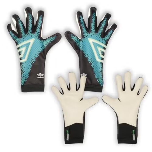 Umbro Junior Neo League Goalkeeper Gloves, Black/White/Teal - Image 3
