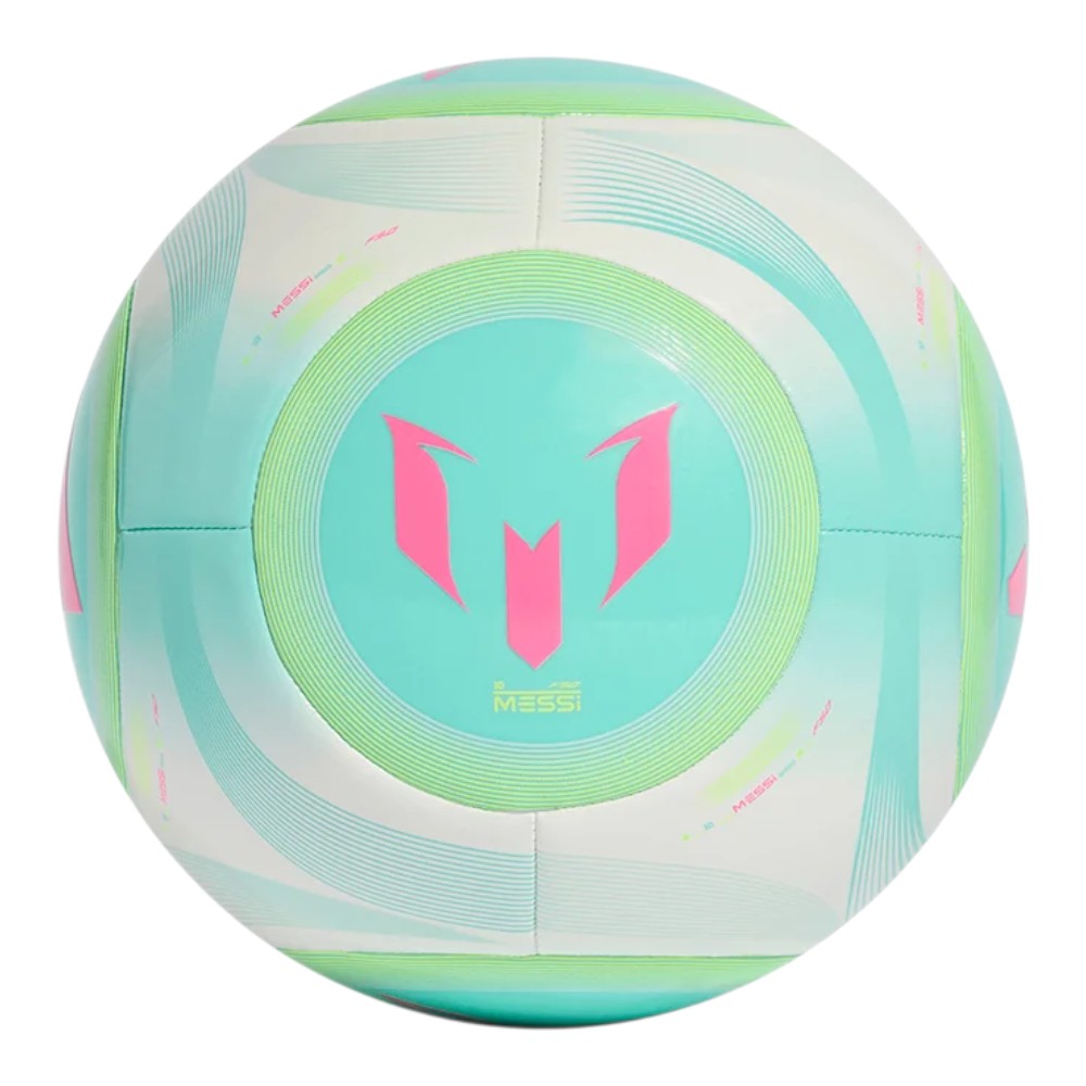 adidas Messi Club Ball-White / Flash Aqua / Halo Mint / Lucid Pink - Image 2