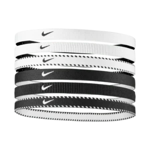 Nike Flex Classic Headbands 6 Pack White/Black